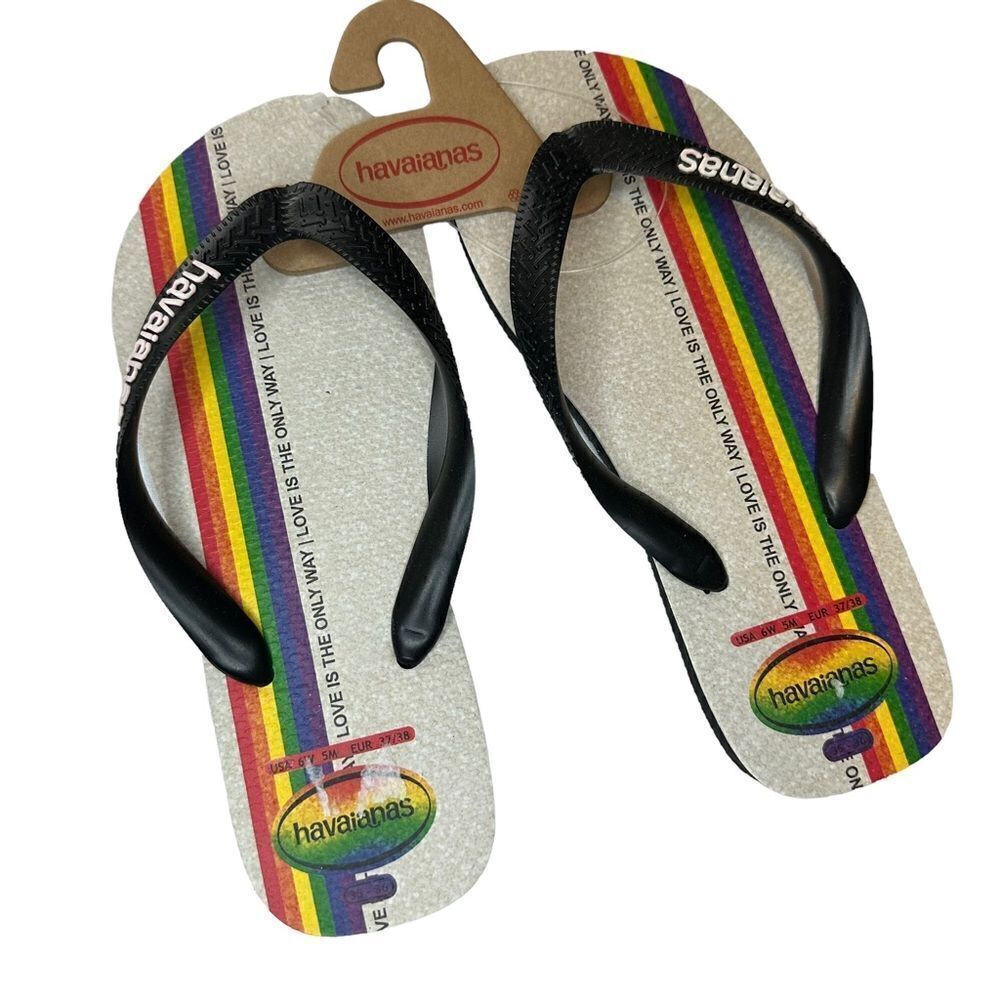 Havaiana’s Flip-flops Rainbows “the only way I love is…”